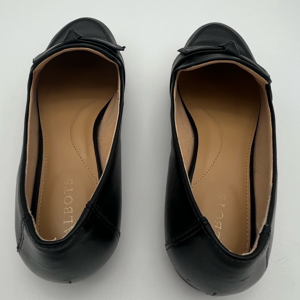 Talbots Classic Black Leather Loafers with Bow knot Detail Academia Career sz 8 - Picture 4 of 8